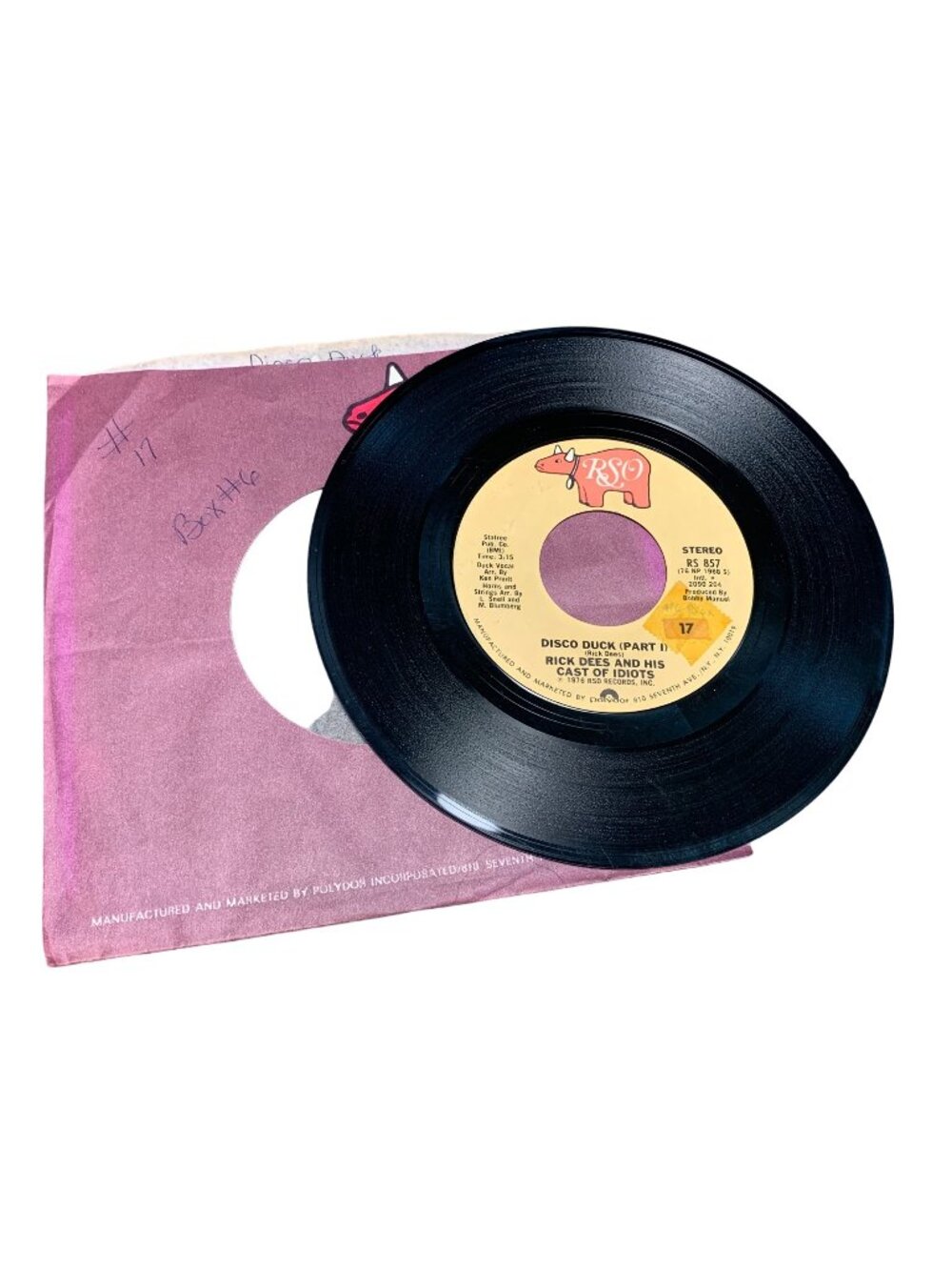 Rick Dees & His Cast of Idiots "Disco Duck" 7" Vinyl Single 1976 RSO Records